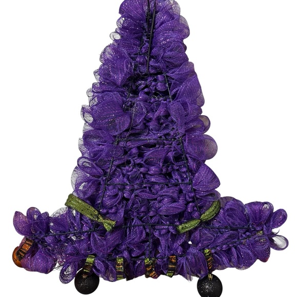 Purple Witch Hat with Halloween Decorations - Picture 4 of 4